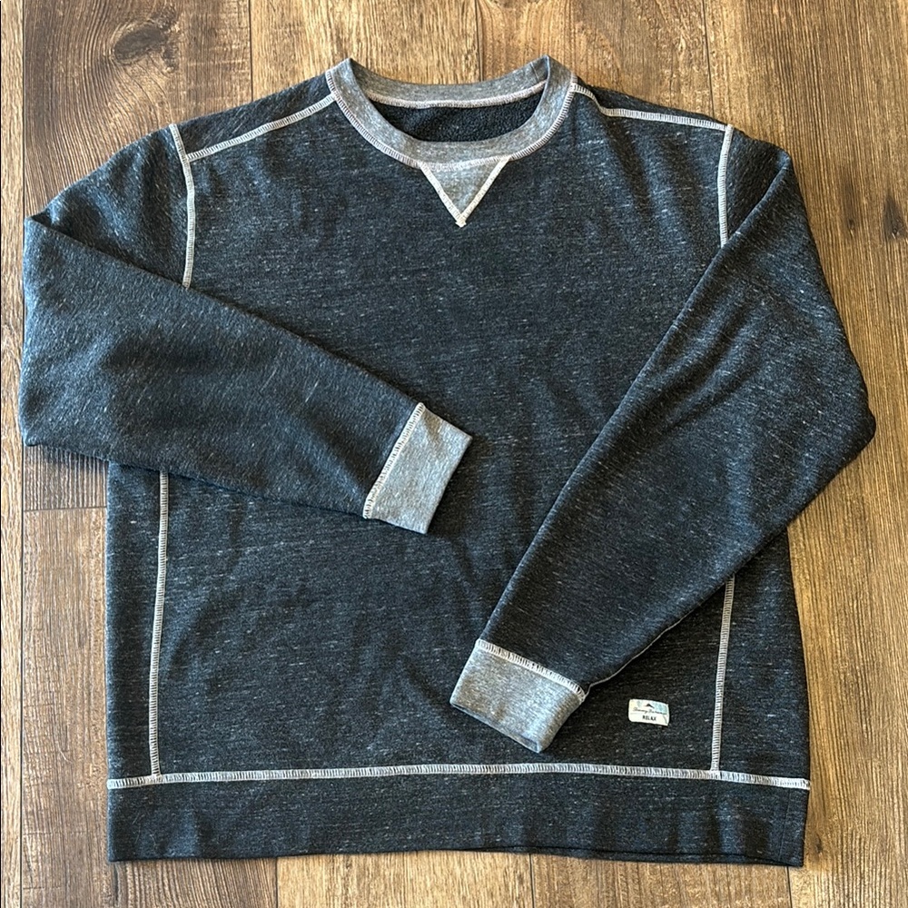 Tommy Bahama Men's Black and Gray Pullover Sz Medium